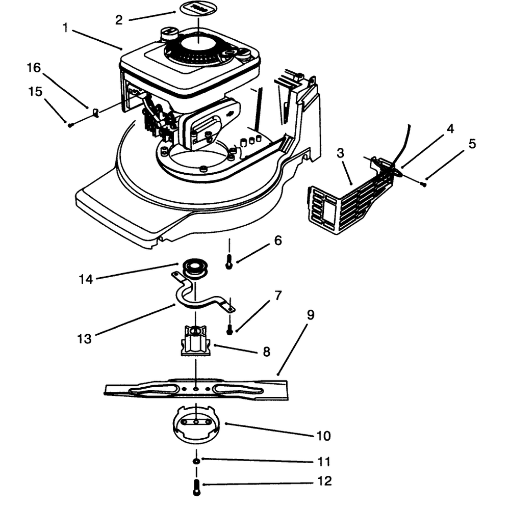 Engine Assembly Diagram and Parts List for 20907B 4900001 - 4999999 Toro Lawn Mower