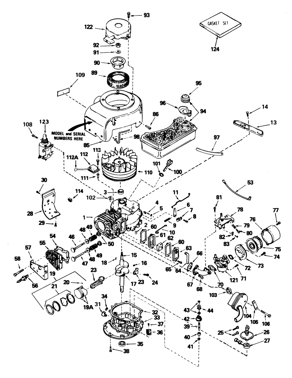 Tecumseh Engine Model No. V70-125183e Diagram and Parts List for 56125 5000001 - 5999999 Toro Lawn Tractor