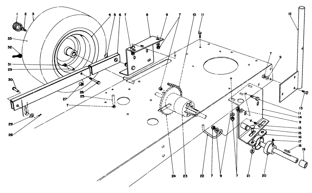 Rear Axle Assembly Diagram and Parts List for 56145 3000001 - 3999999 Toro Lawn Tractor