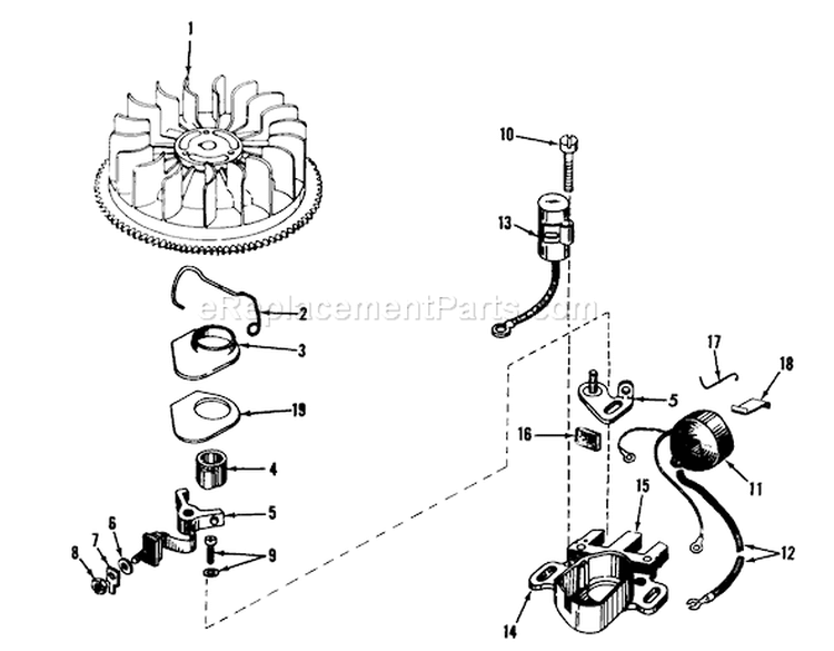 Magneto No. 610694a Diagram and Parts List for 56033 4000001-4999999 - 1974 Toro Lawn Tractor