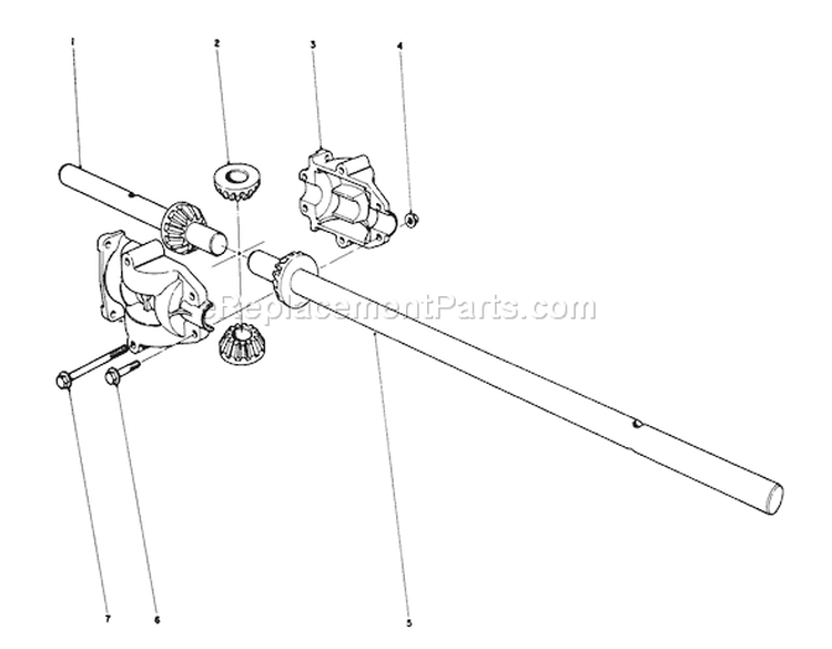 Differential Assembly Diagram and Parts List for 56033 5000001-5999999 - 1975 Toro Lawn Tractor