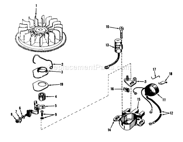 Magneto No. 610694a Diagram and Parts List for 56044 0000001-0999999 - 1980 Toro Lawn Tractor