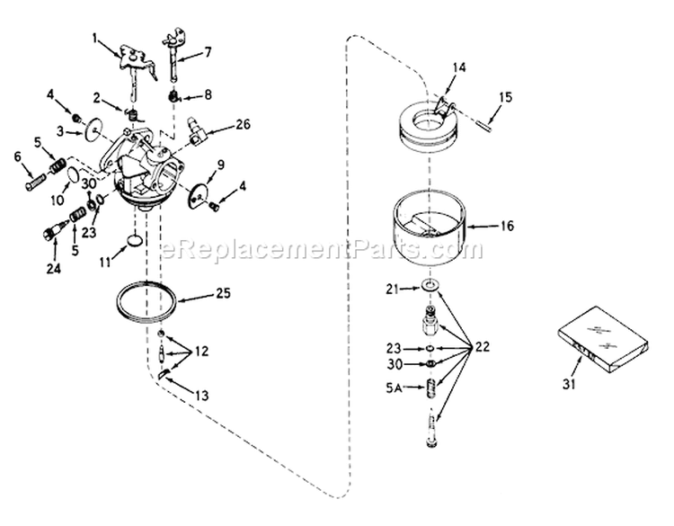 Carburetor No. 631449 Diagram and Parts List for 56044 0000001-0999999 - 1980 Toro Lawn Tractor