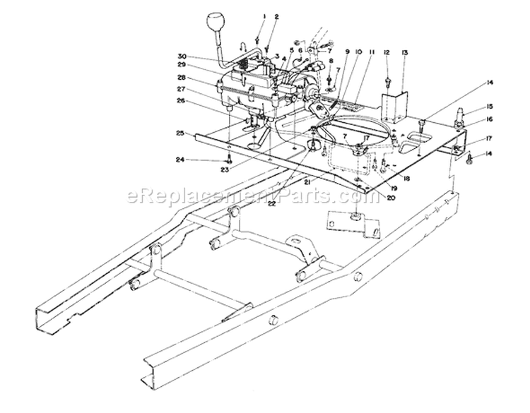 Engine Plate And Shift Assembly Diagram and Parts List for 56044 0000001-0999999 - 1980 Toro Lawn Tractor