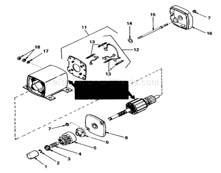 12 Volt Electric Starter No. 33606 Diagram and Parts List for 56044 1000001-1999999 - 1981 Toro Lawn Tractor