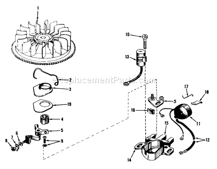 Magneto No. 610694a Diagram and Parts List for 56044 1000001-1999999 - 1981 Toro Lawn Tractor