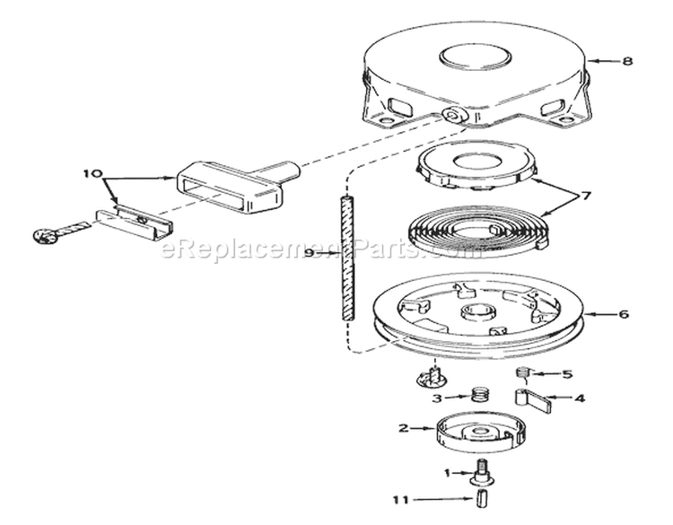 Rewind Starter No. 590420 Diagram and Parts List for 56044 1000001-1999999 - 1981 Toro Lawn Tractor
