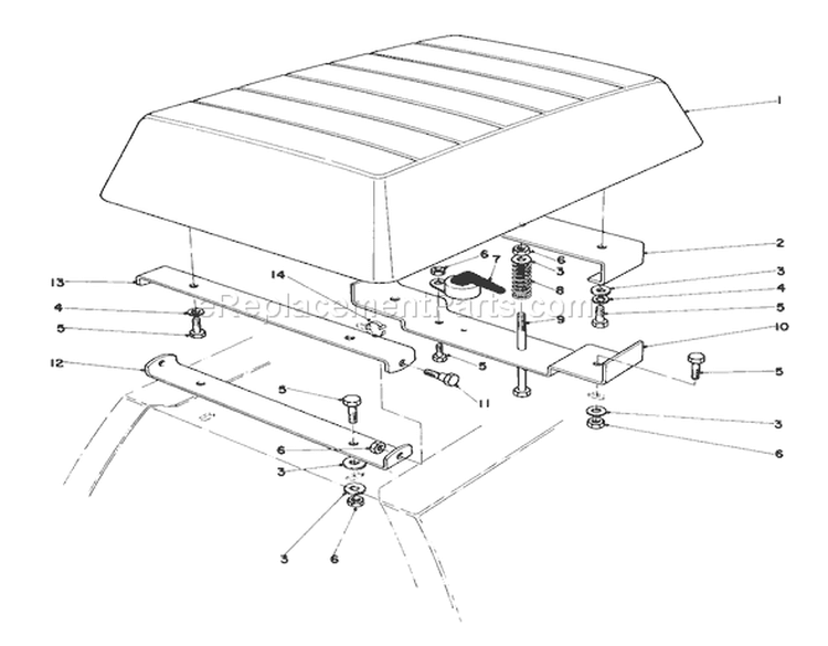 Seat Assembly Diagram and Parts List for 56044 1000001-1999999 - 1981 Toro Lawn Tractor