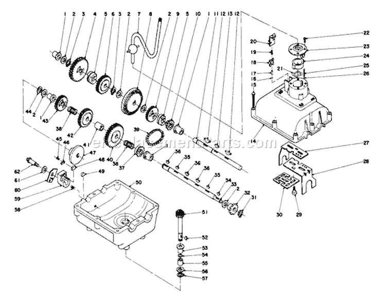 Transmission Assembly - 26-5440 Diagram and Parts List for 56044 1000001-1999999 - 1981 Toro Lawn Tractor