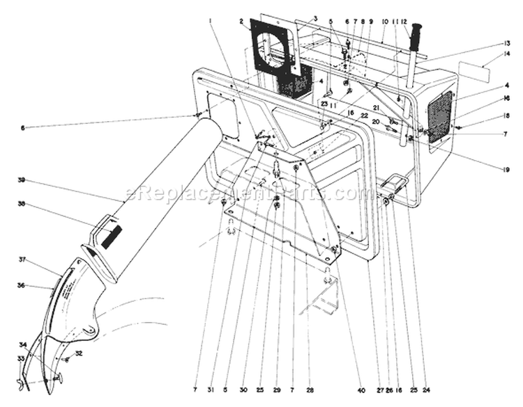Easy-Empty Grass Catcher Diagram and Parts List for 56044 1000001-1999999 - 1981 Toro Lawn Tractor