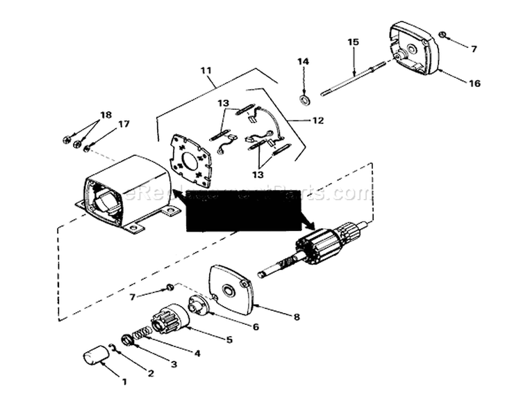12 Volt Electric Starter No. 33606 Diagram and Parts List for 56036 6000001-6999999 - 1976 Toro Lawn Tractor