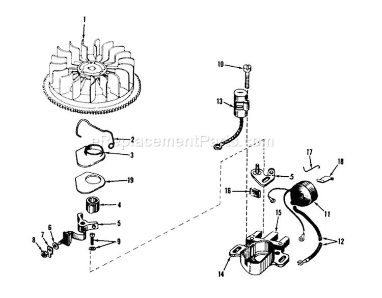 Magneto No. 610694a Diagram and Parts List for 56044 7000001-7999999 - 1977 Toro Lawn Tractor
