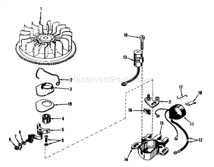 Magneto No. 610694a Diagram and Parts List for 56044 8000001-8999999 - 1978 Toro Lawn Tractor