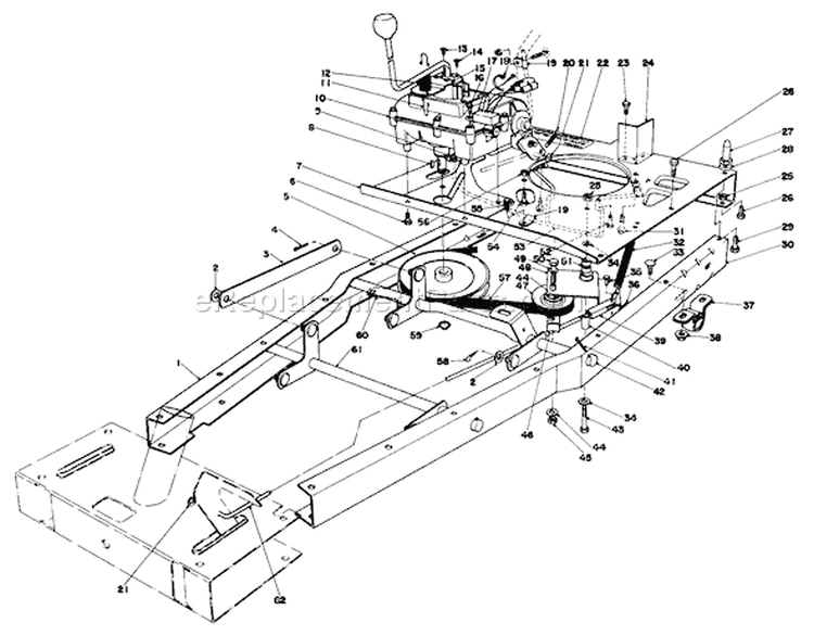Frame Assembly Diagram and Parts List for 56044 8000001-8999999 - 1978 Toro Lawn Tractor