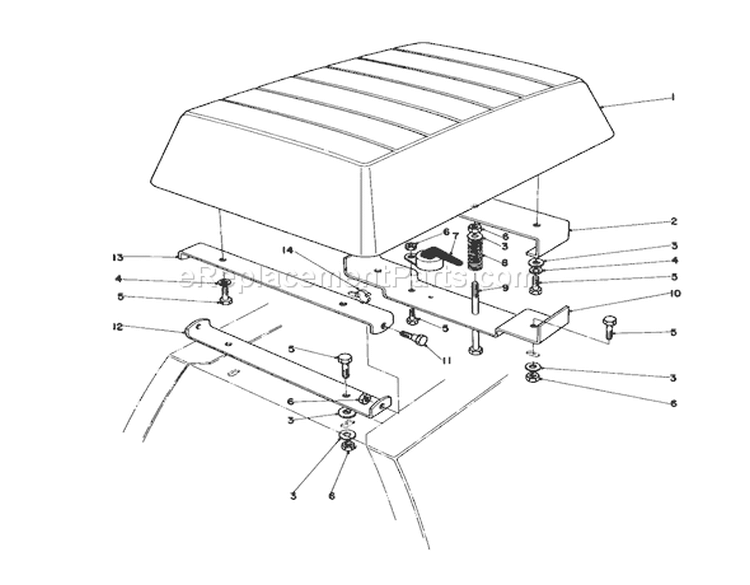 Seat Assembly Diagram and Parts List for 56080 0000001-0999999 - 1980 Toro Lawn Tractor