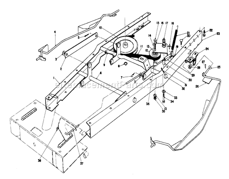 Frame Assembly Diagram and Parts List for 56080 1000001-1999999 - 1981 Toro Lawn Tractor
