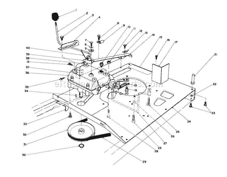 Engine Plate And Shift Assembly Diagram and Parts List for 56125 2000001-2999999 - 1982 Toro Lawn Tractor