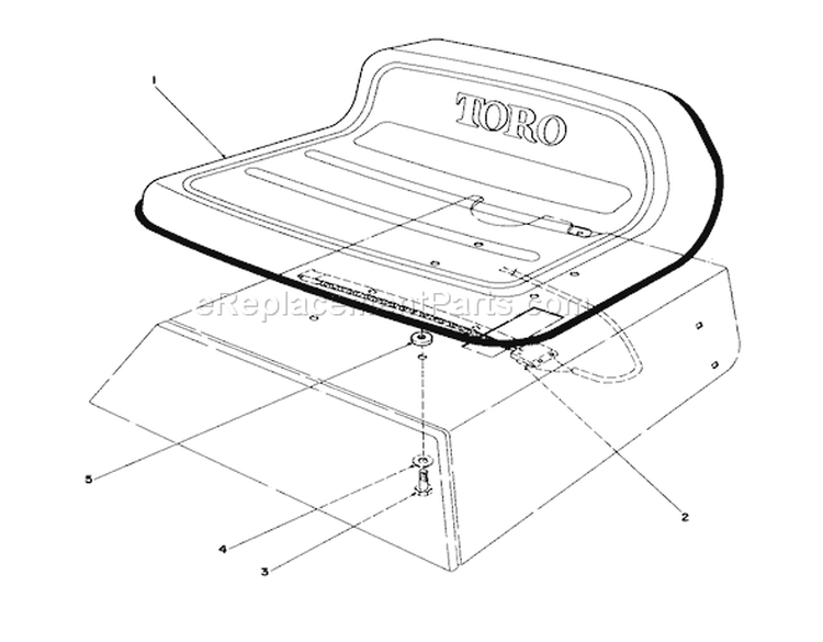 Seat Assembly Diagram and Parts List for 56125 2000001-2999999 - 1982 Toro Lawn Tractor