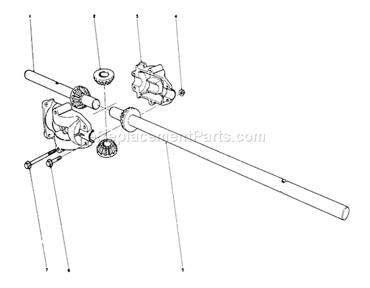 Differential Assembly Diagram and Parts List for 56125 2000001-2999999 - 1982 Toro Lawn Tractor