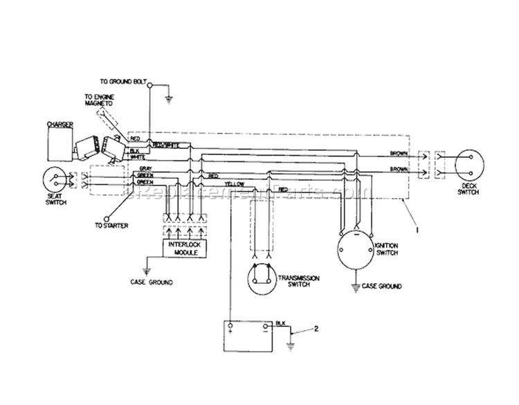 Electrical Schematic Diagram and Parts List for 56125 2000001-2999999 - 1982 Toro Lawn Tractor