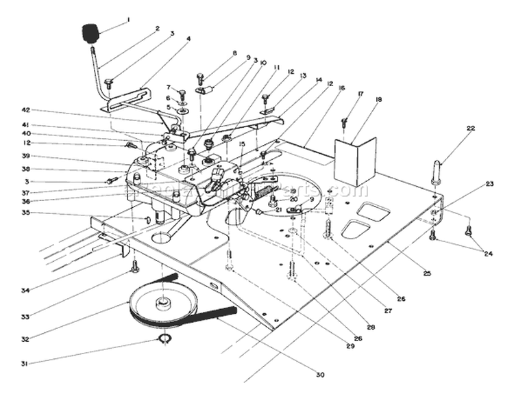 Engine Plate And Shift Assembly Diagram and Parts List for 56125 3000001-3999999 - 1983 Toro Lawn Tractor