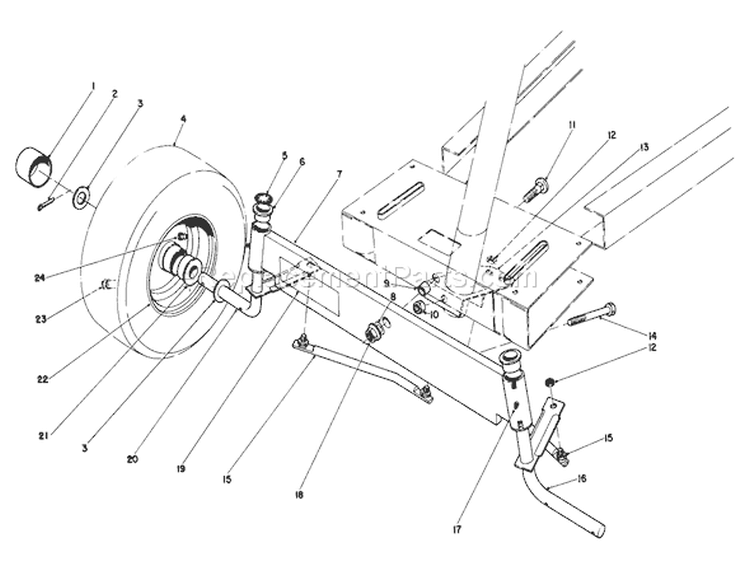 Front Axle Assembly Diagram and Parts List for 56125 5000001-5999999 - 1985 Toro Lawn Tractor