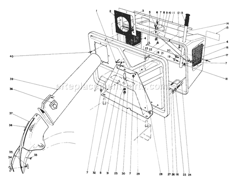 Easy-Empty Grass Catcher Model Diagram and Parts List for 56125 5000001-5999999 - 1985 Toro Lawn Tractor
