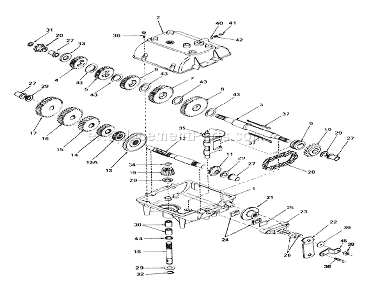 Peerless Transmission Model 762-A Diagram and Parts List for 56125 6000001-6999999 - 1986 Toro Lawn Tractor