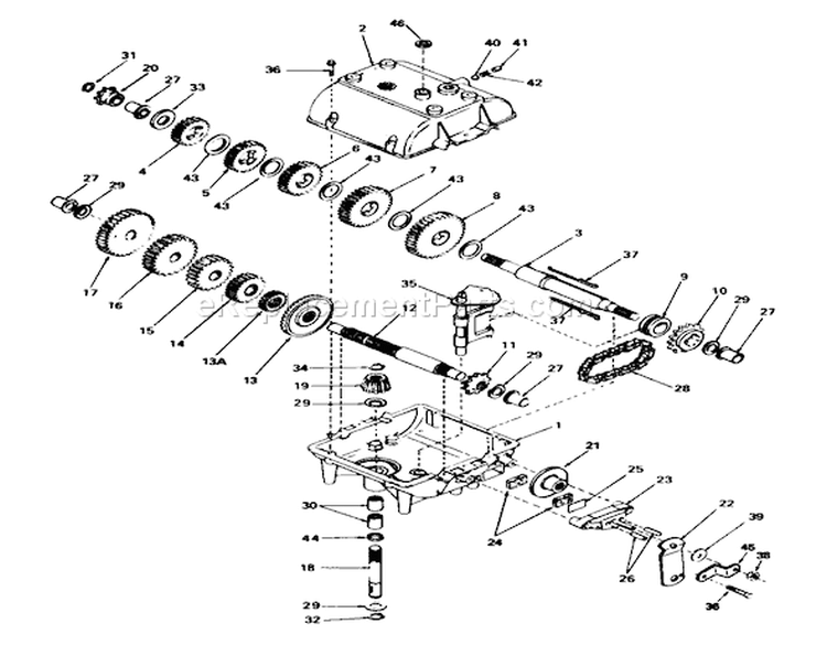 Transmission Model 700-025 Diagram and Parts List for 56127 8000001-8999999 - 1988 Toro Lawn Tractor