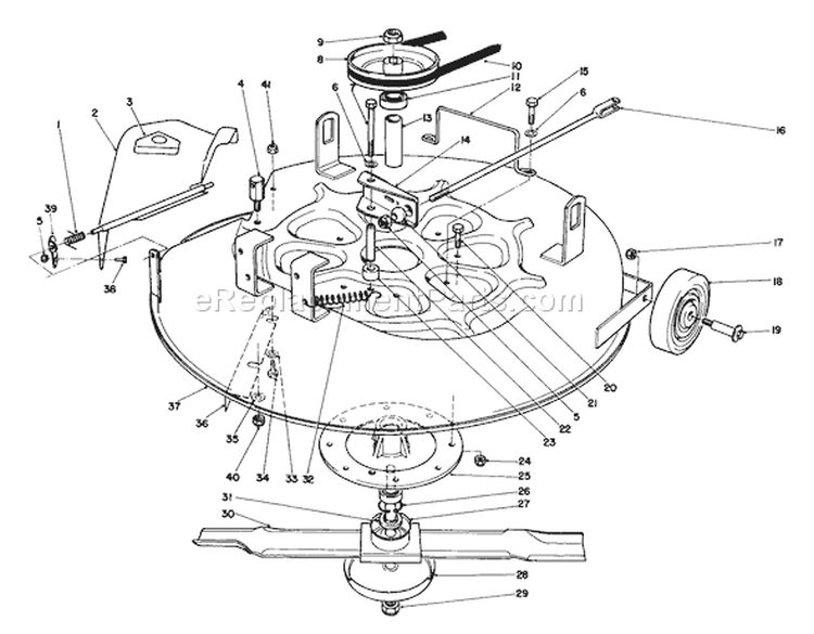 Cutting Unit Assembly Diagram and Parts List for 56127 8000001-8999999 - 1988 Toro Lawn Tractor