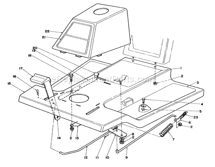 Front Body Assembly Diagram and Parts List for 56127 8000001-8999999 - 1988 Toro Lawn Tractor