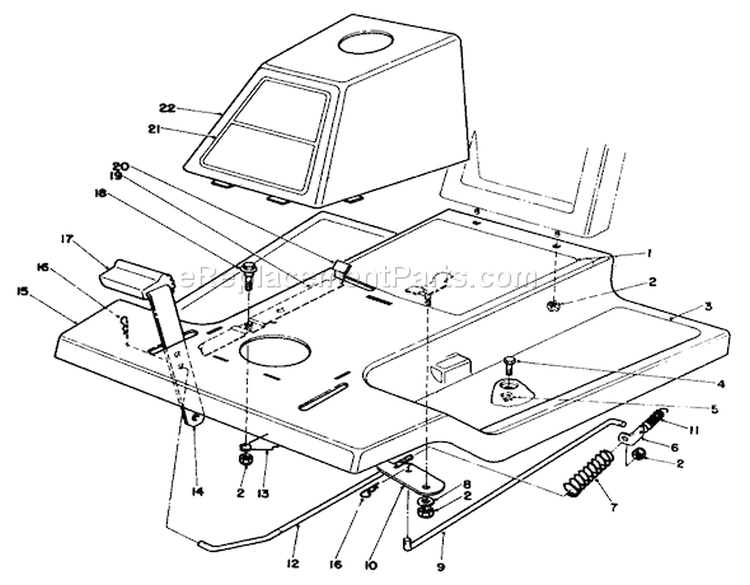 Front Body Assembly Diagram and Parts List for 56128 9000001-9999999 - 1989 Toro Lawn Tractor