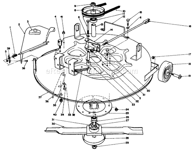 Cutting Unit Assembly Diagram and Parts List for 56128 9000001-9999999 - 1989 Toro Lawn Tractor