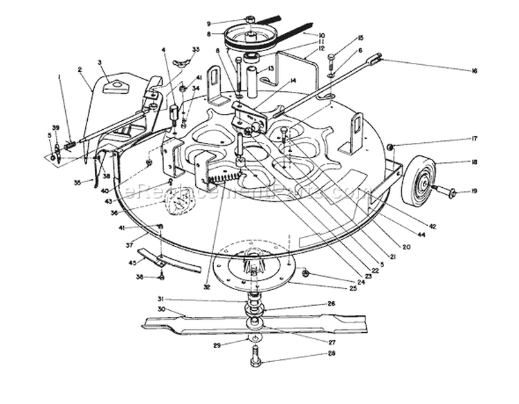 Cutting Unit Assembly Diagram and Parts List for 56132 1000001-1999999 - 1991 Toro Lawn Tractor