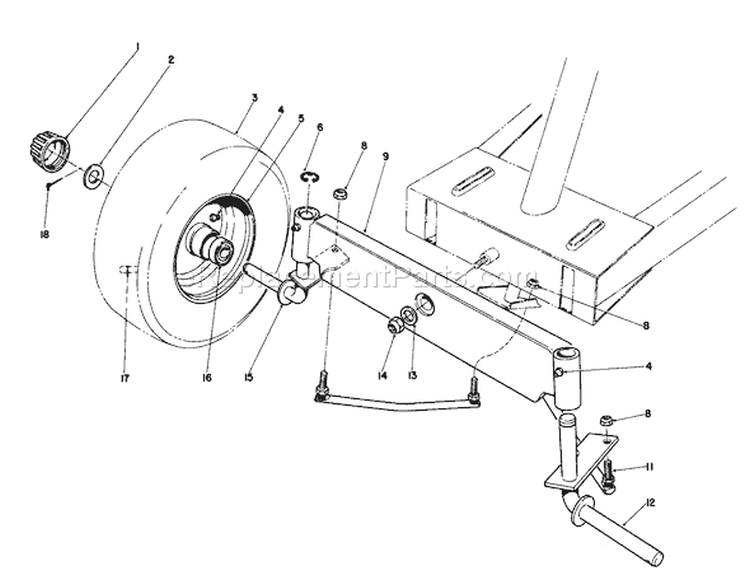 Front Axle Assembly Diagram and Parts List for 56132 2000001-2999999 - 1992 Toro Lawn Tractor