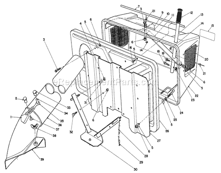 Easy Empty Bagging Kit Model 59047 Diagram and Parts List for 56133 1000001-1999999 - 1991 Toro Lawn Tractor