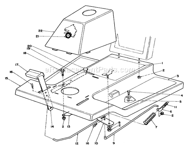Front Body Assembly Diagram and Parts List for 56133 1000001-1999999 - 1991 Toro Lawn Tractor