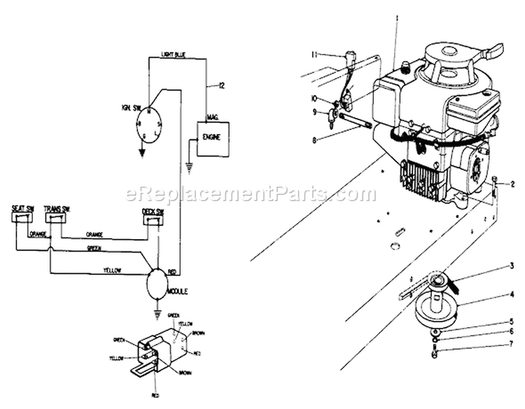 Page E Diagram and Parts List for 56138 3000001-3999999 - 1983 Toro Lawn Tractor