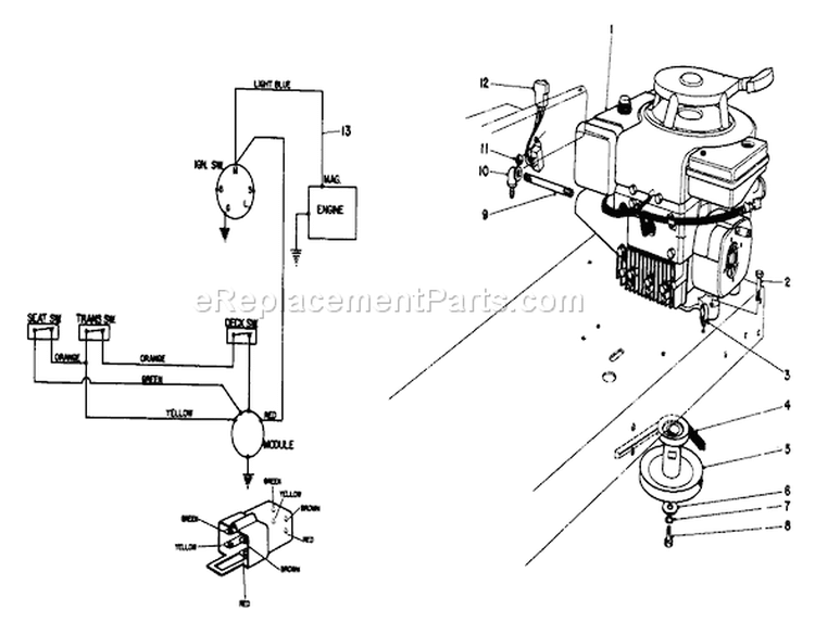 Page D Diagram and Parts List for 56138 4000001-4999999 - 1984 Toro Lawn Tractor