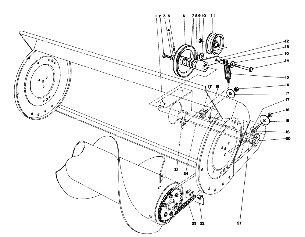 36" Snowthrower Attachment Model 59136 Diagram and Parts List for 57357 1000001 - 1999999 Toro Lawn Tractor