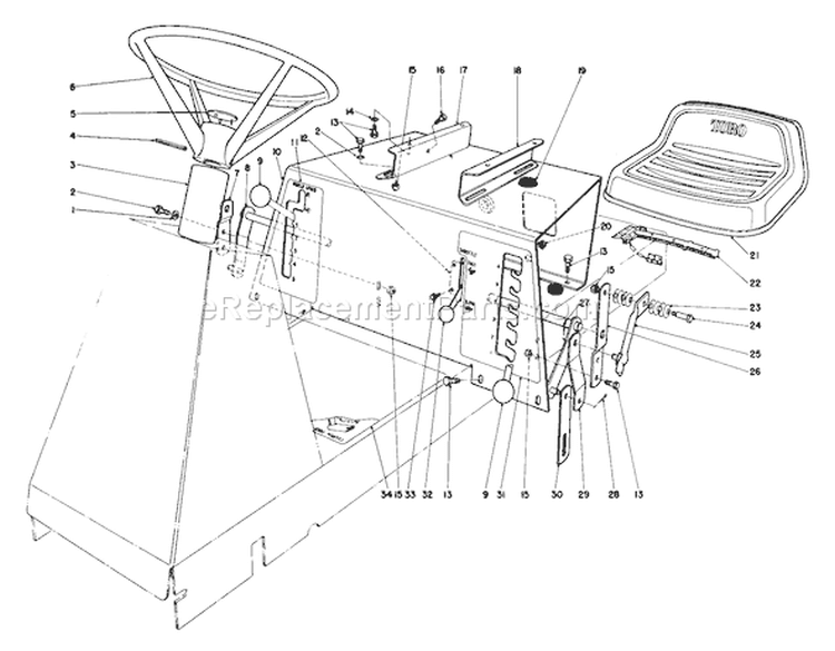 Page N Diagram and Parts List for 56145 4000001-4999999 - 1984 Toro Lawn Tractor