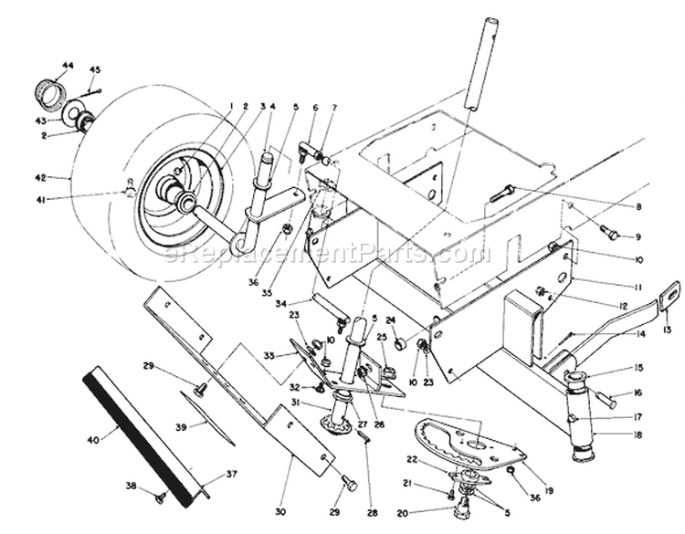 Page H Diagram and Parts List for 56145 9000001-9999999 - 1989 Toro Lawn Tractor