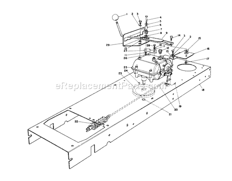 Transmission Linkage Assembly Diagram and Parts List for 56150 9000001-9999999 - 1989 Toro Lawn Tractor