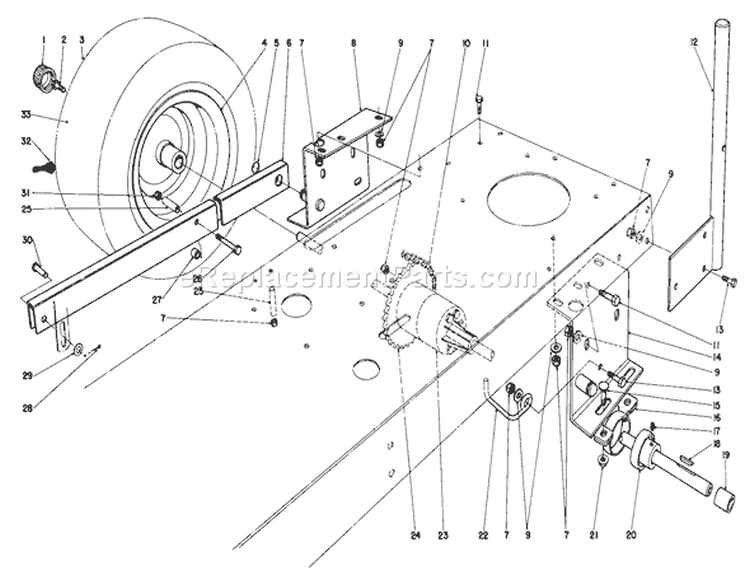 Rear Axle Assembly Diagram and Parts List for 56155 3000001-3999999 - 1983 Toro Lawn Tractor