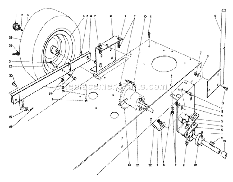 Rear Axle Assembly Diagram and Parts List for 56155 4000001-4999999 - 1984 Toro Lawn Tractor