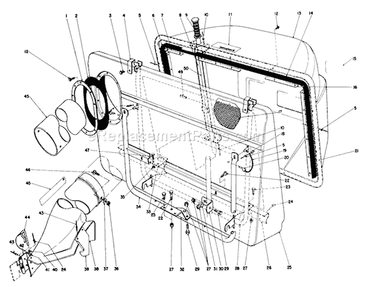Easy-Empty Grass Catcher Model 59111 Diagram and Parts List for 56155 4000001-4999999 - 1984 Toro Lawn Tractor