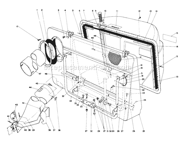 Easy-Empty Grass Catcher Model 59111 Diagram and Parts List for 56155 5000001-5999999 - 1985 Toro Lawn Tractor