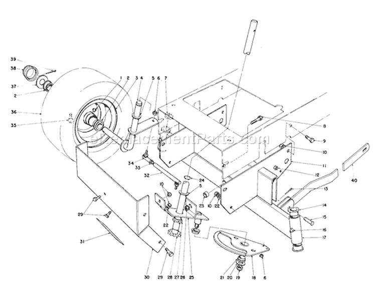 Front Axle Assembly Diagram and Parts List for 56155 5000001-5999999 - 1985 Toro Lawn Tractor