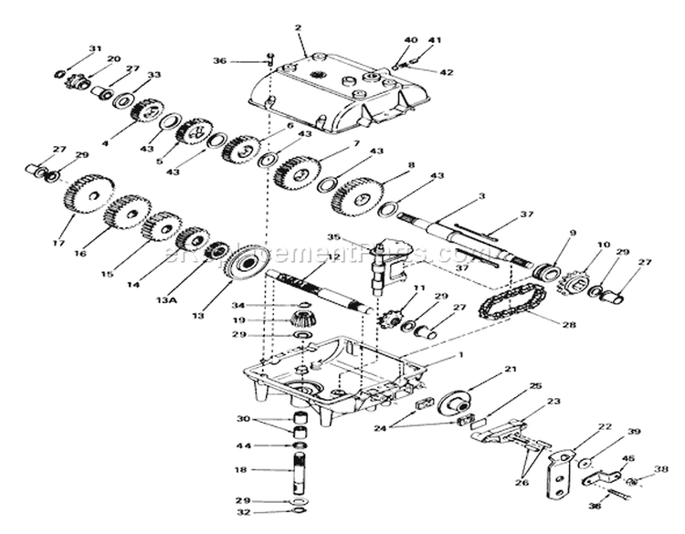 Transmission Model 770a Diagram and Parts List for 56155 6000001-6999999 - 1986 Toro Lawn Tractor