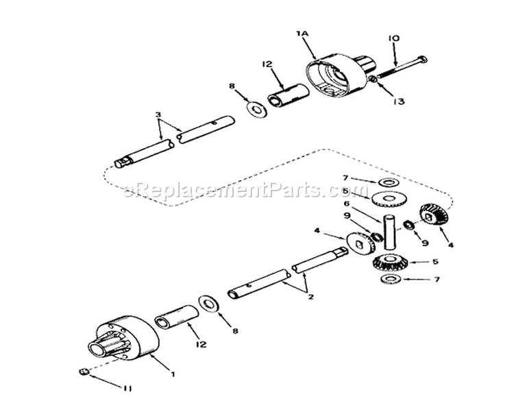 Differential Model 100-050 Diagram and Parts List for 56155 6000001-6999999 - 1986 Toro Lawn Tractor